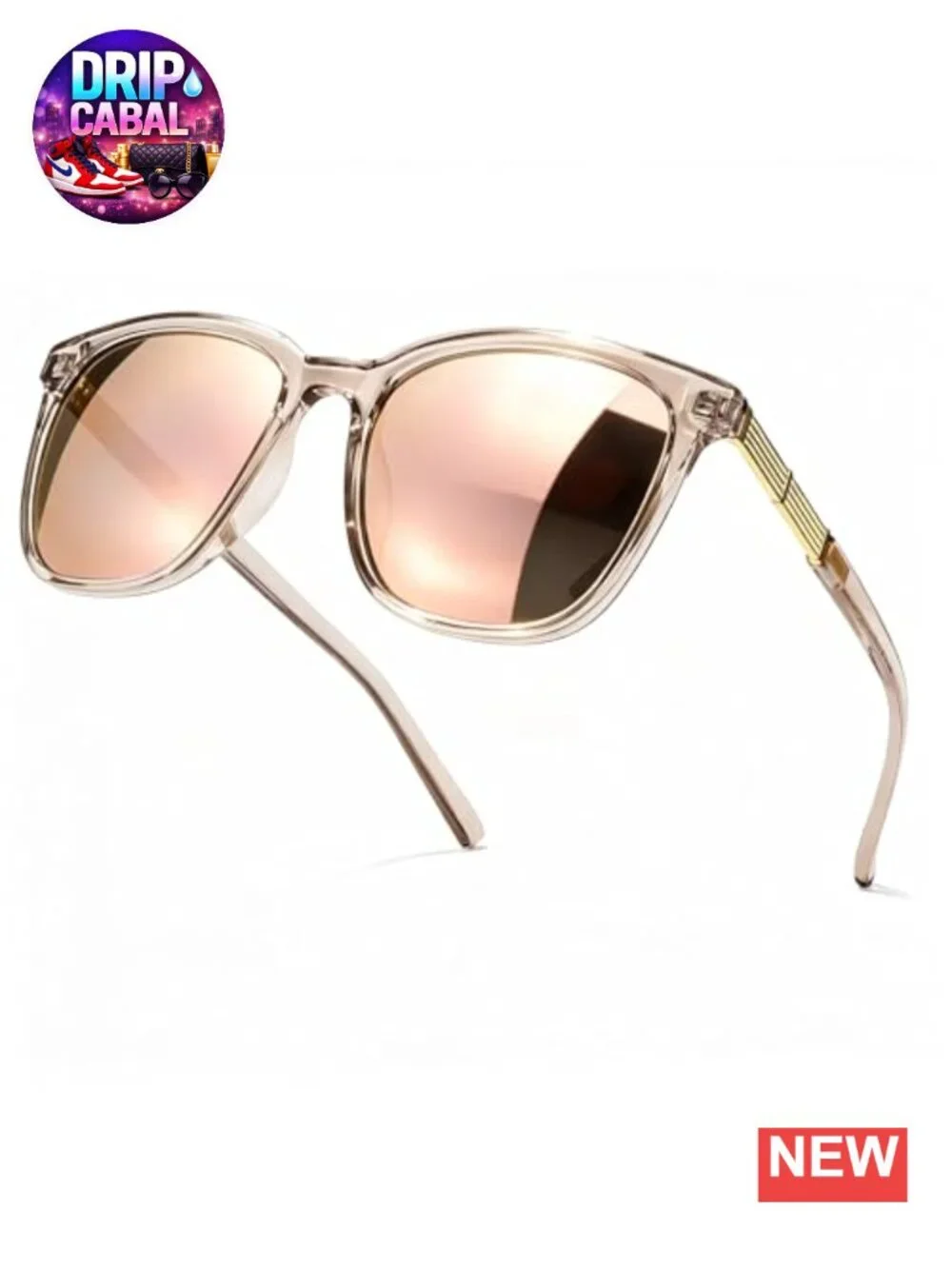 Women's Oversized Square Sunglasses UV400 Polarized Lightweight Metal Frame
